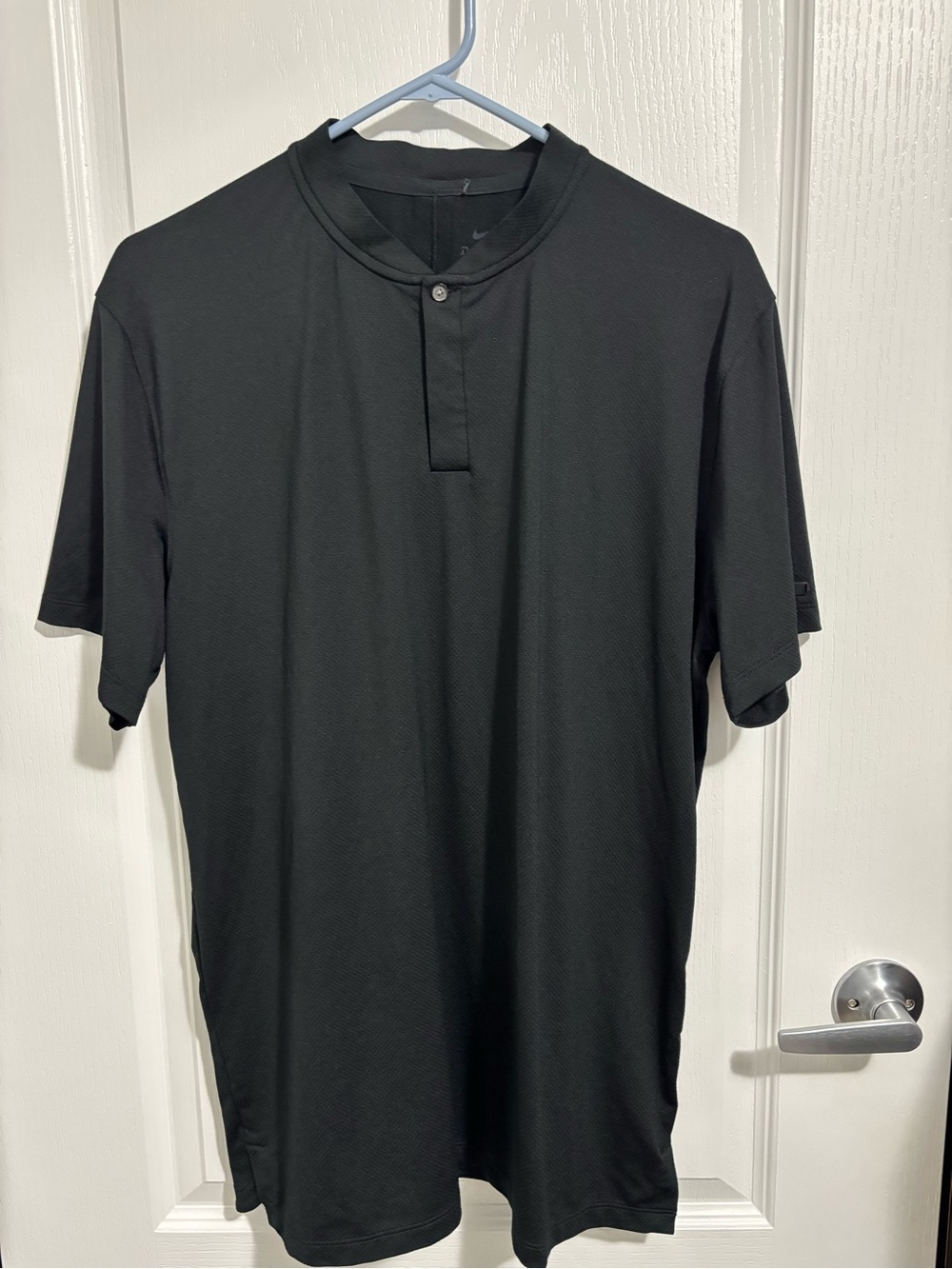 Nike Black Collarless Polo - Tiger Woods Collection
